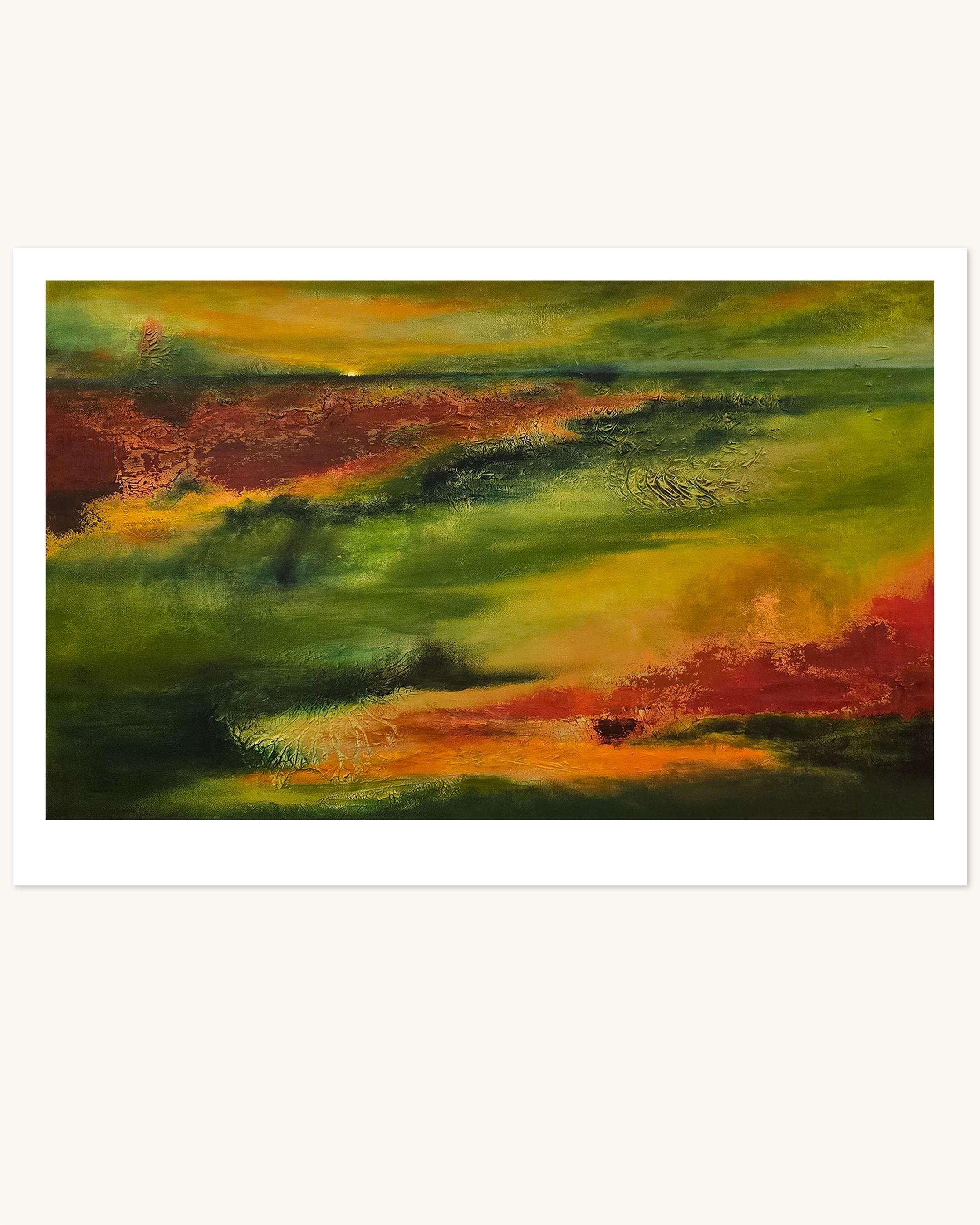 Still Country abstract giclée fine art print by Ayoub Mohebbi shown flat with a white border
