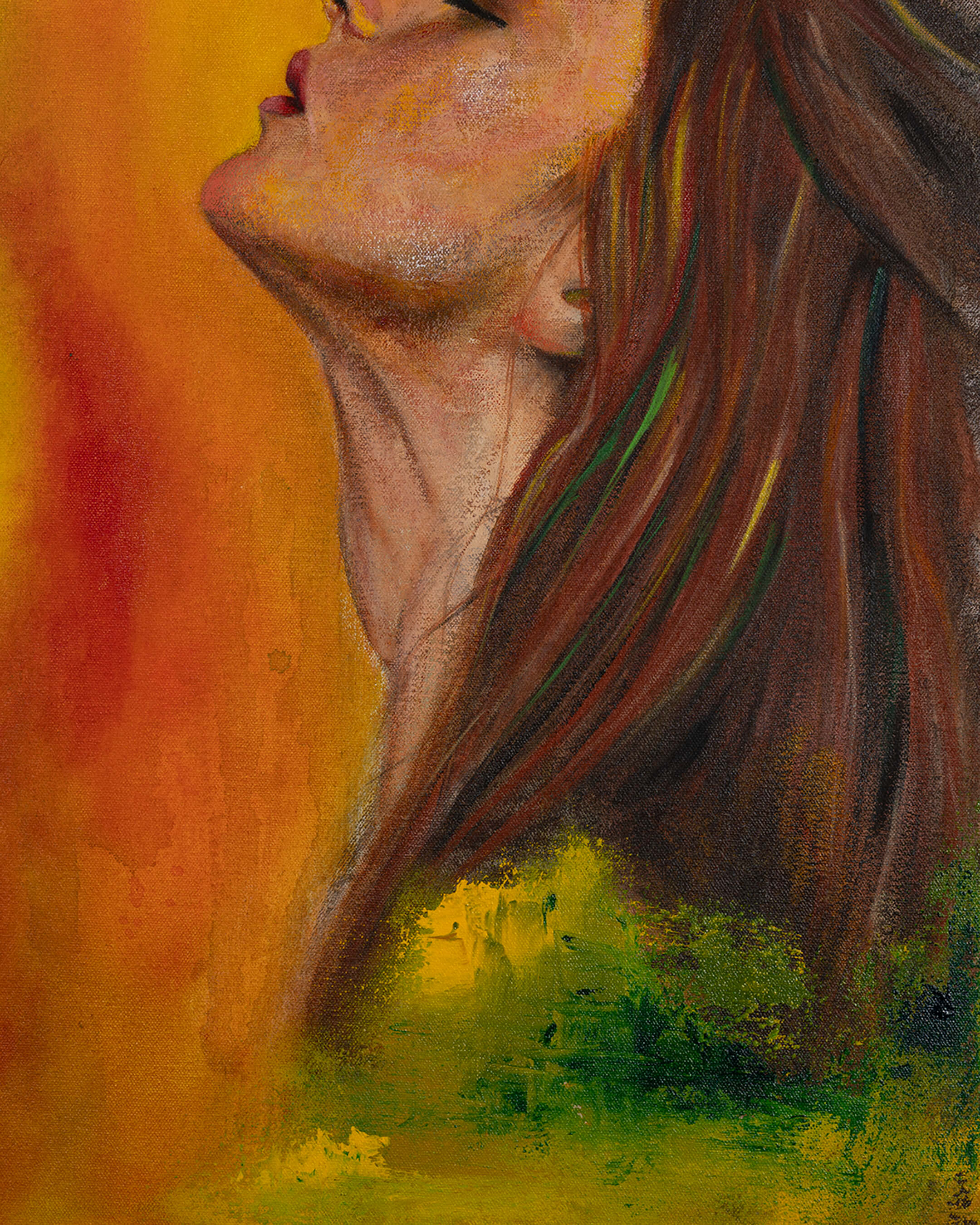 Bloom — Original Artwork 61 × 76 CM, close-up detail
