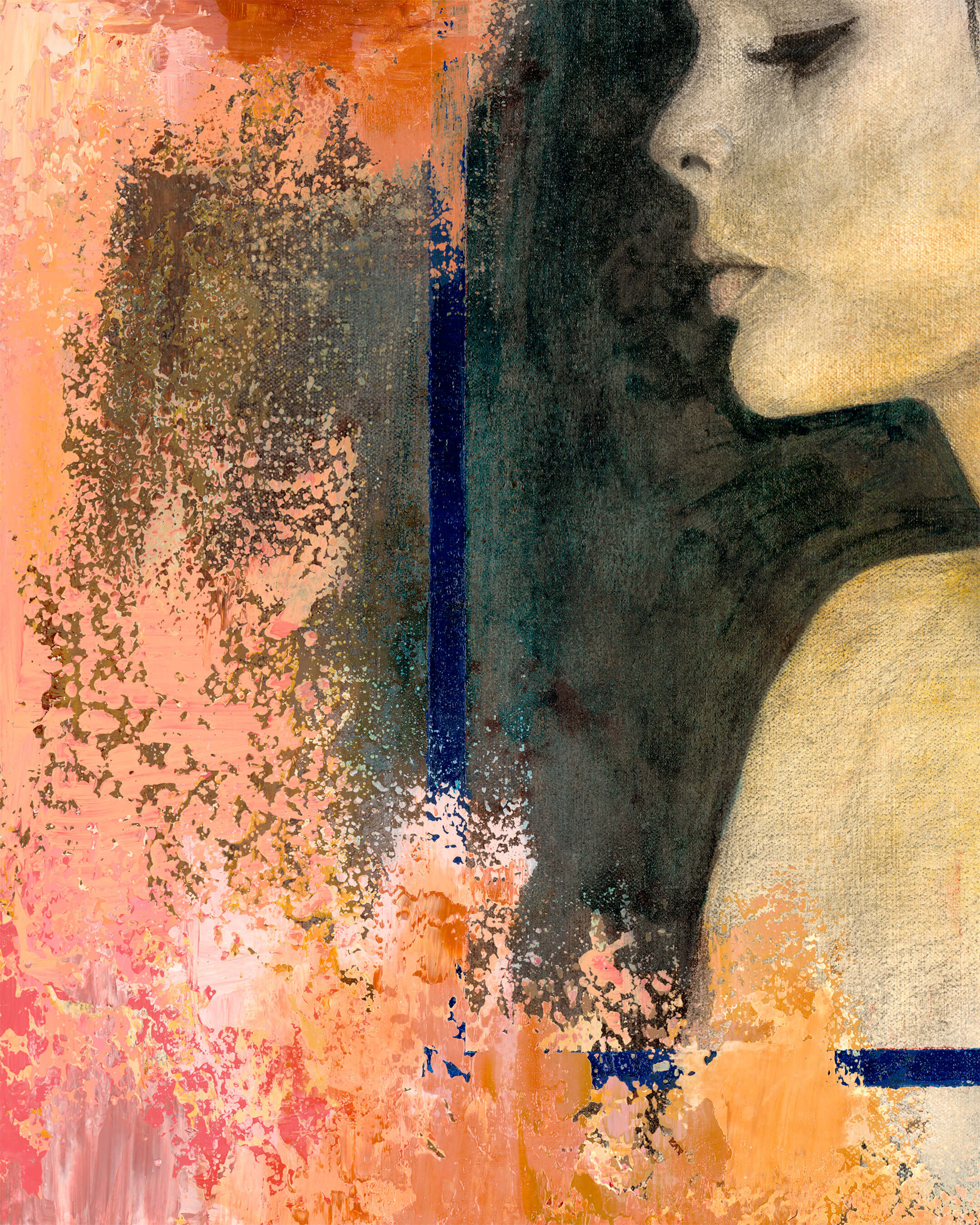 Poise — Original Artwork 46 × 61 CM, close-up detail