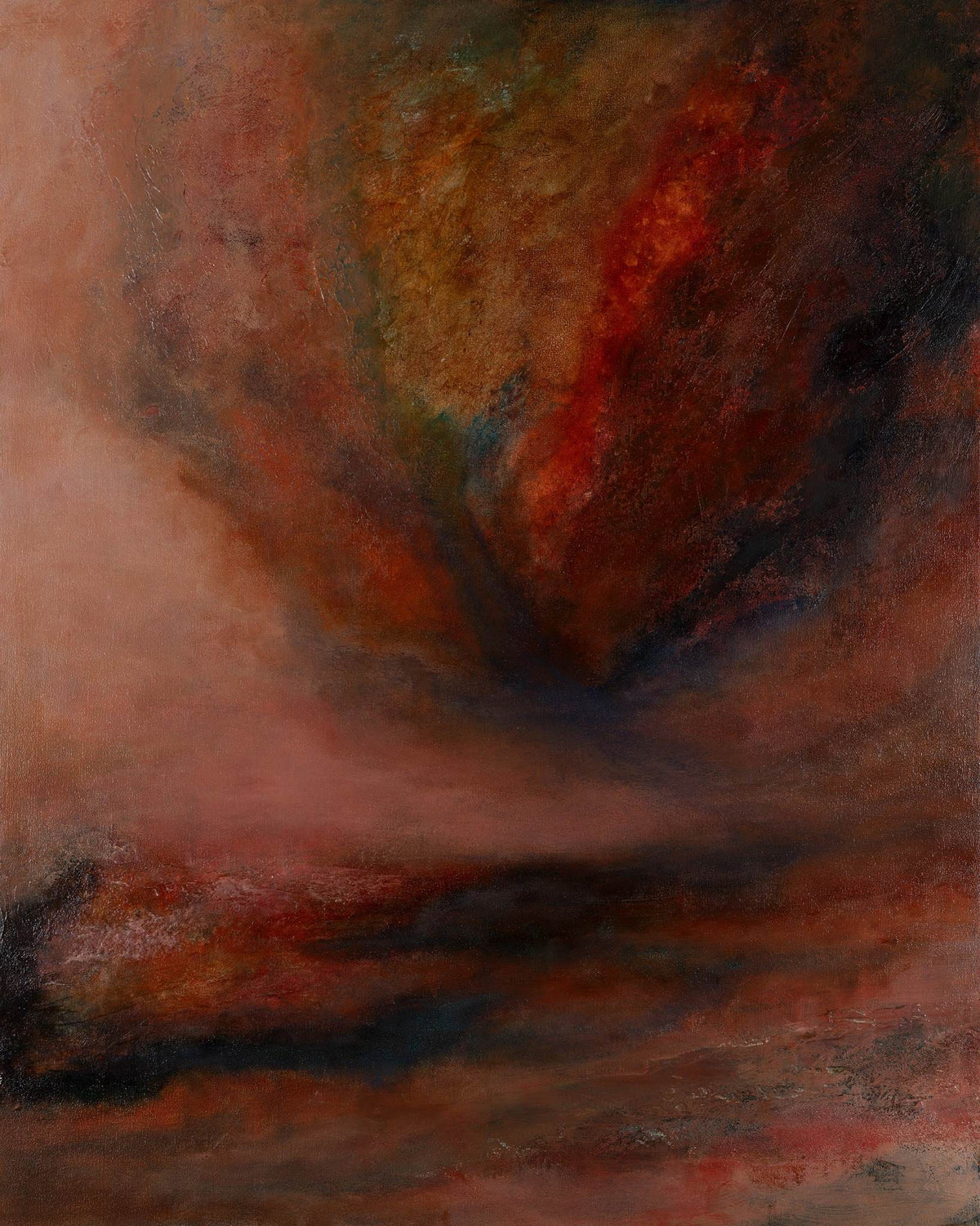 Afterglow by Ayoub Mohebbi, original abstract mixed media painting, 80 × 100 cm