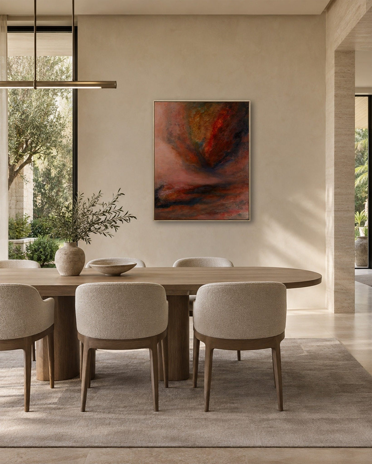 Afterglow by Ayoub Mohebbi, original abstract mixed media painting, dining room