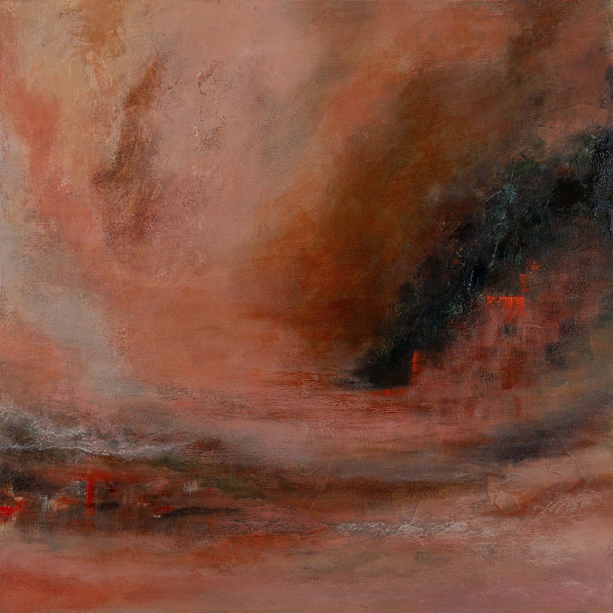 Morning Haze by Ayoub Mohebbi, original abstract painting, 70 × 70 cm