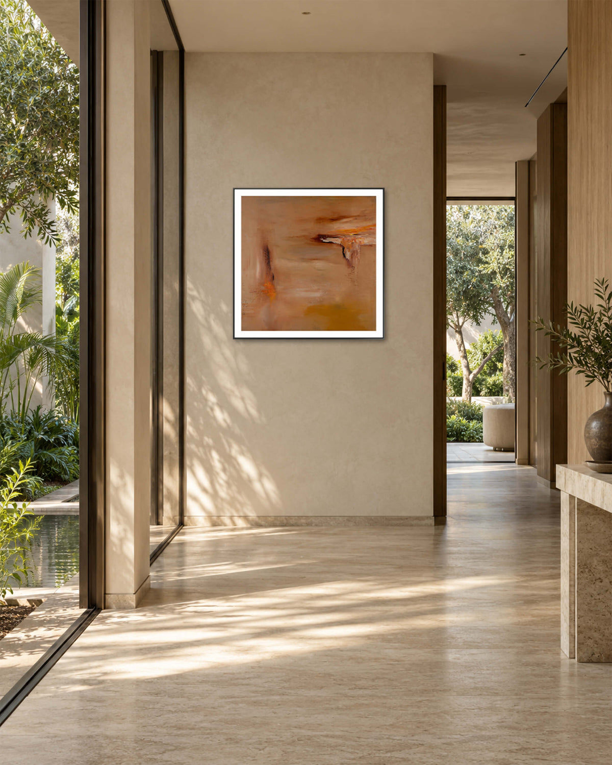 A Warm Silence — Print, displayed in an entrance or hallway