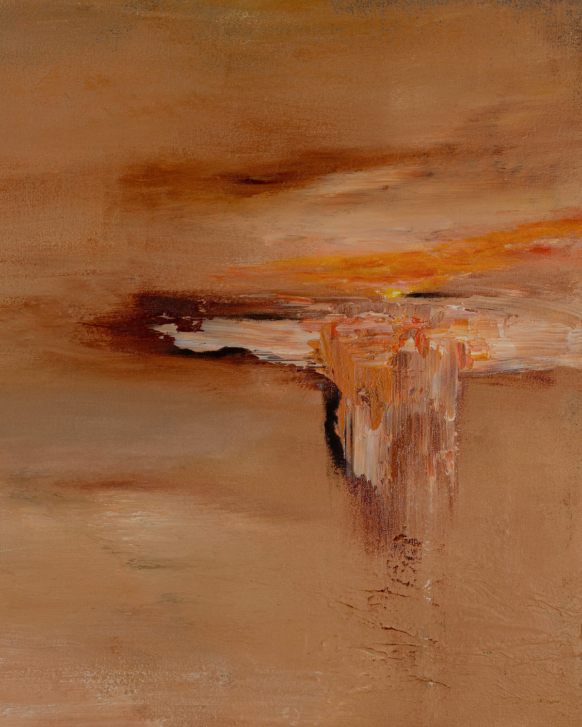 A Warm Silence — Original Artwork 76 × 76 CM, close-up detail
