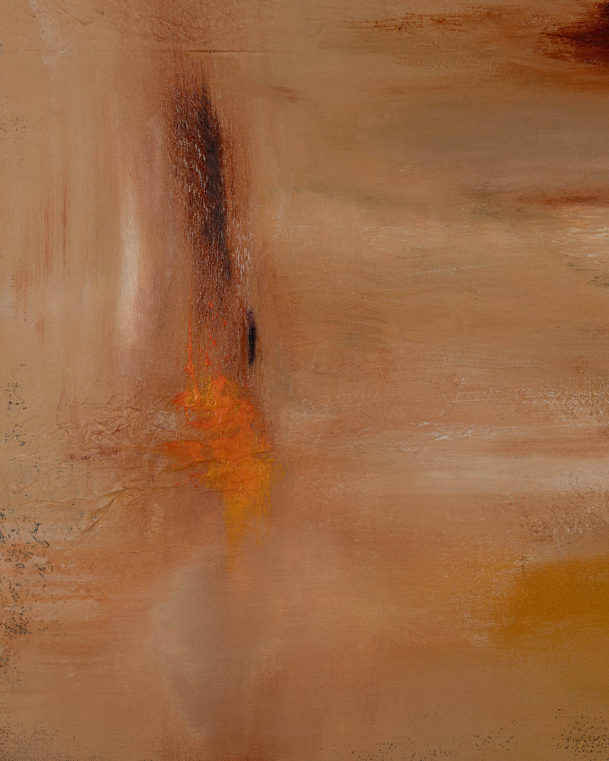 A Warm Silence — Original Artwork 76 × 76 CM, close-up detail