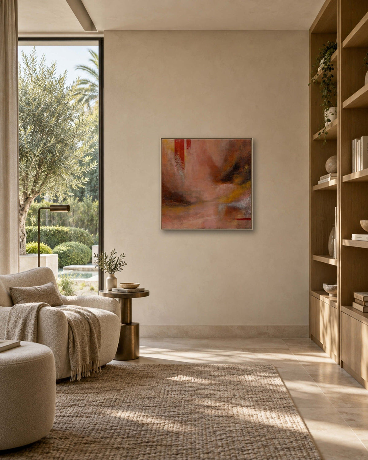 Lingering Glow displayed in a warm reading corner