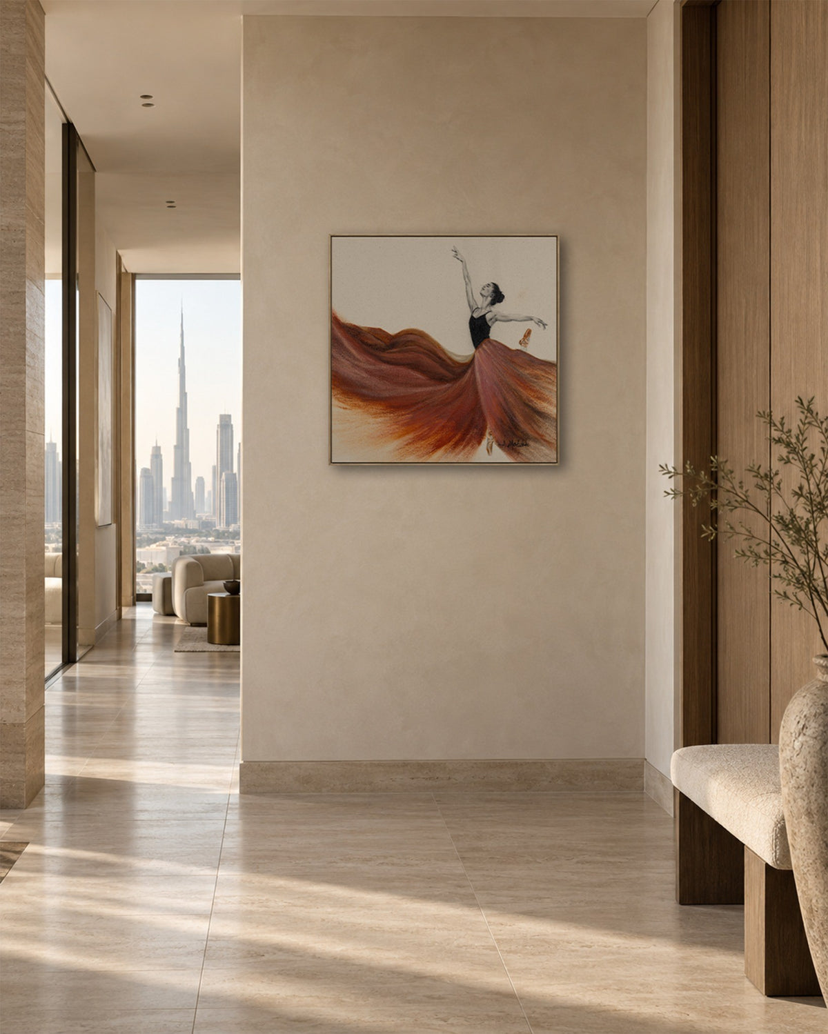Unbound displayed in a contemporary hallway
