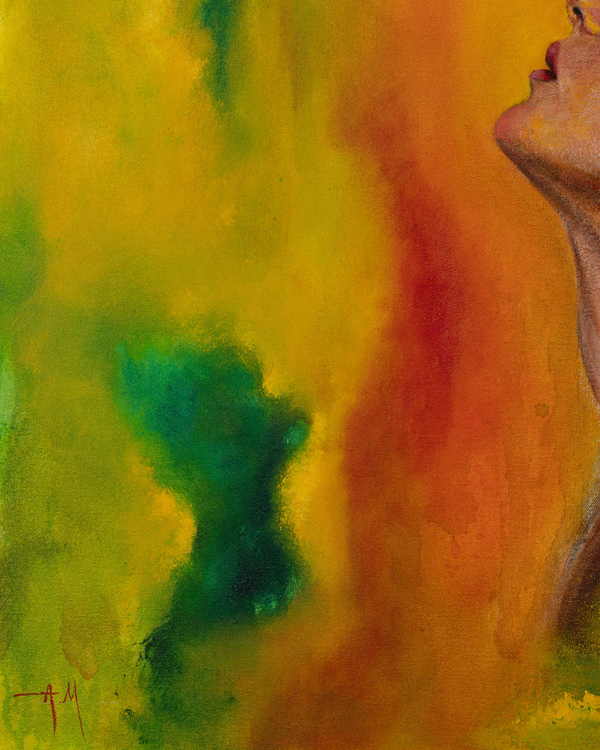 Bloom — Original Artwork 61 × 76 CM, close-up detail