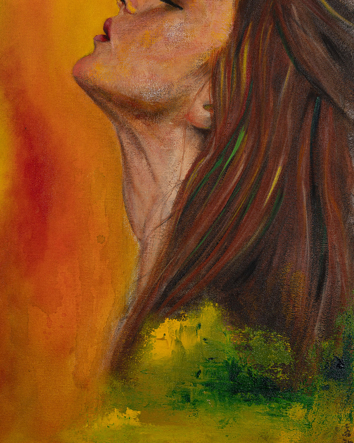 Bloom — Original Artwork 61 × 76 CM, close-up detail