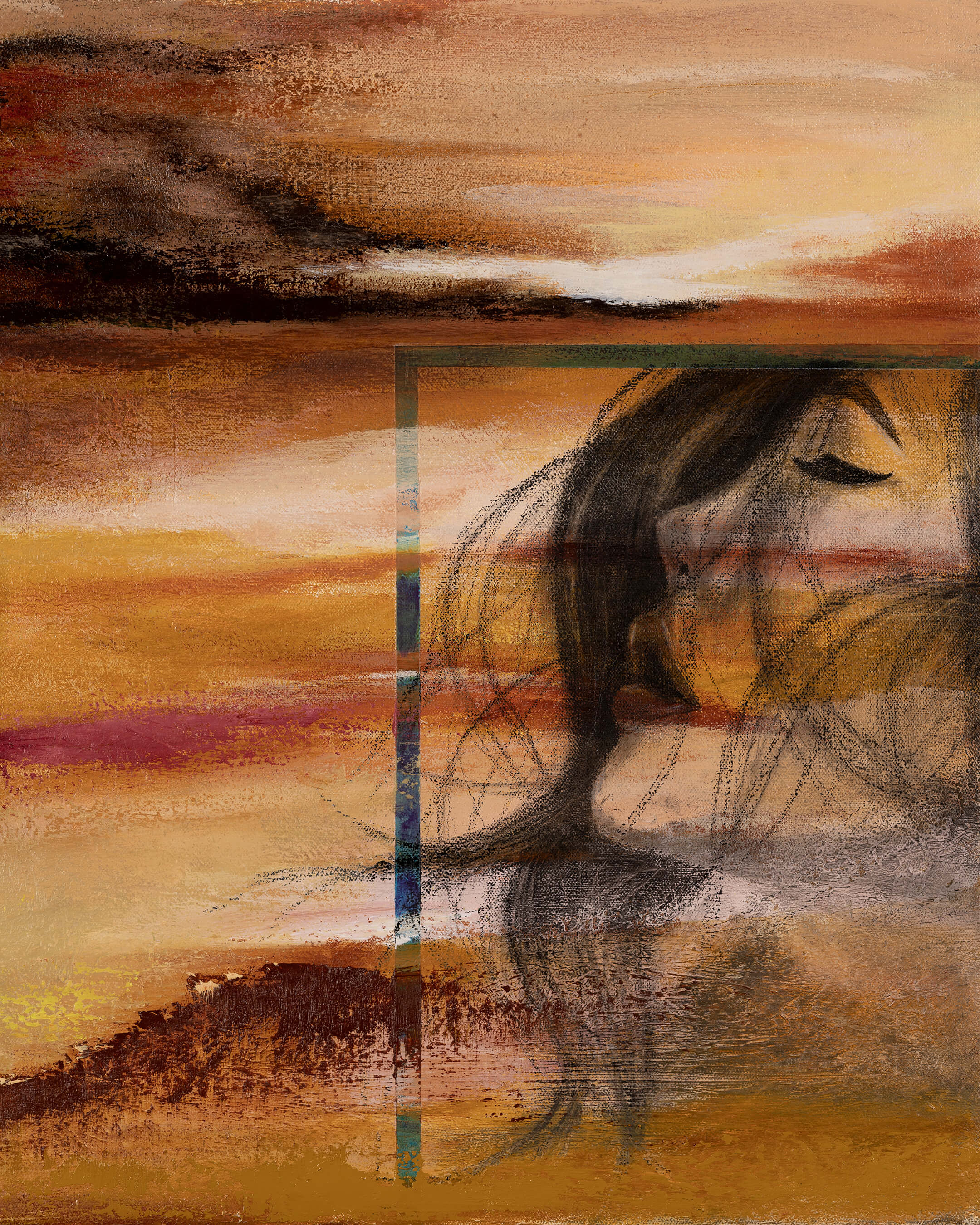 Solace — Original Artwork 61 × 46 CM, close-up detail