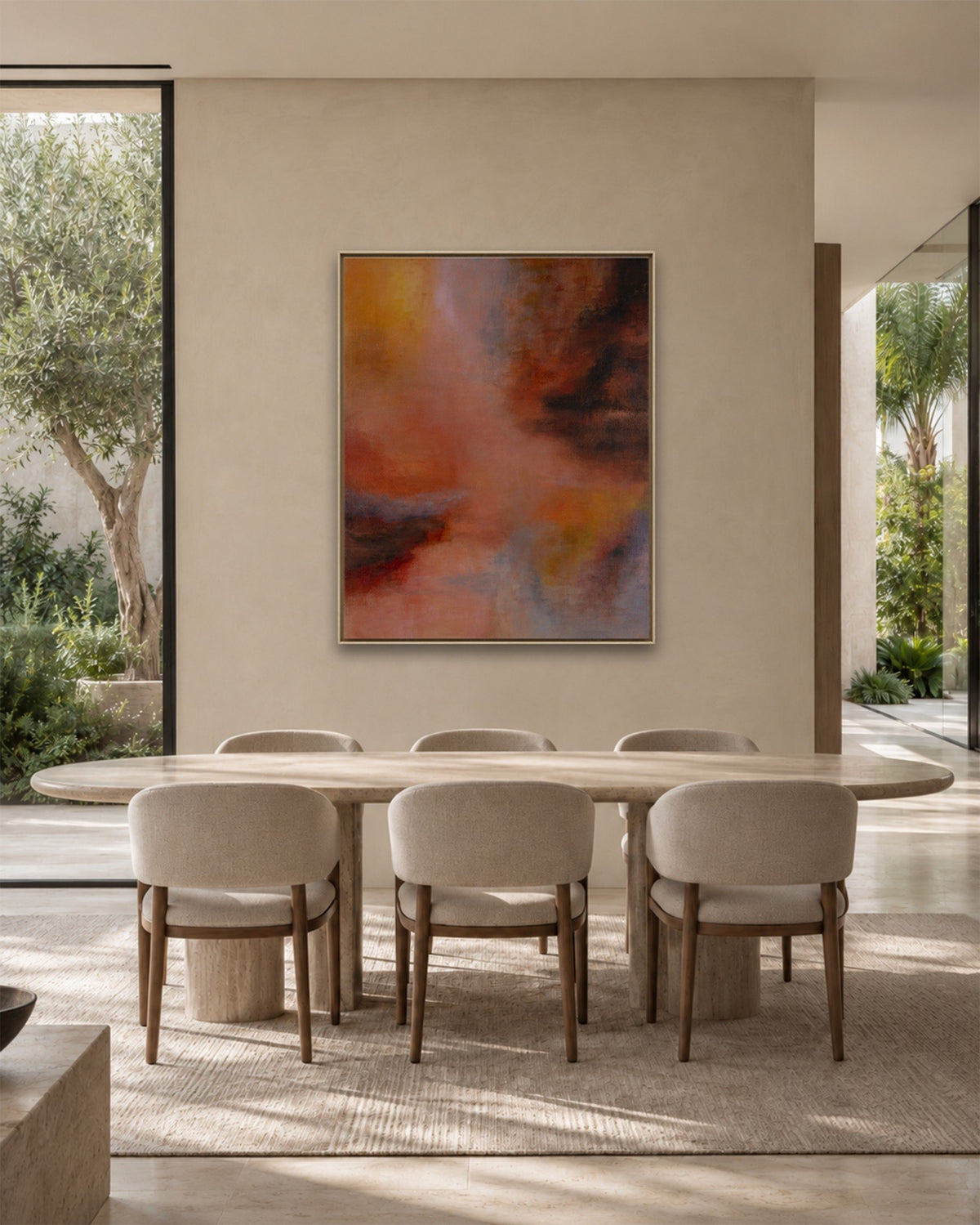A Quiet Moment displayed in a dining room