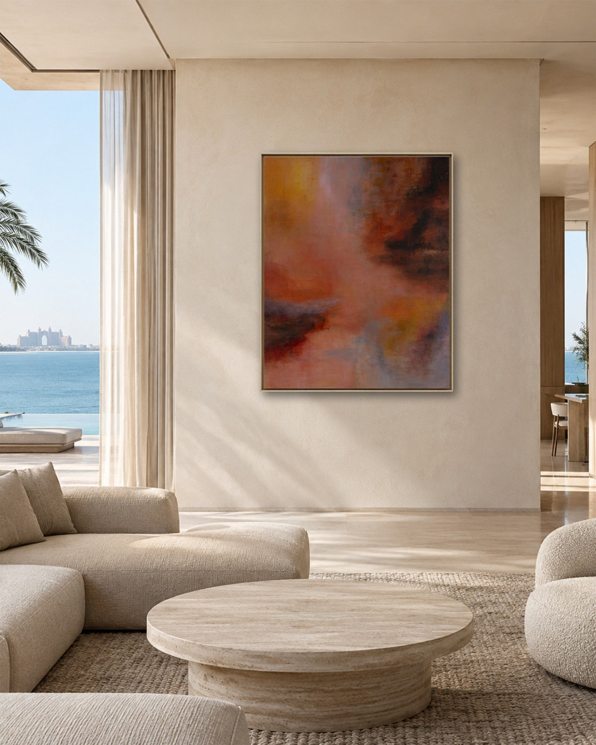 A Quiet Moment displayed in a warm neutral living room