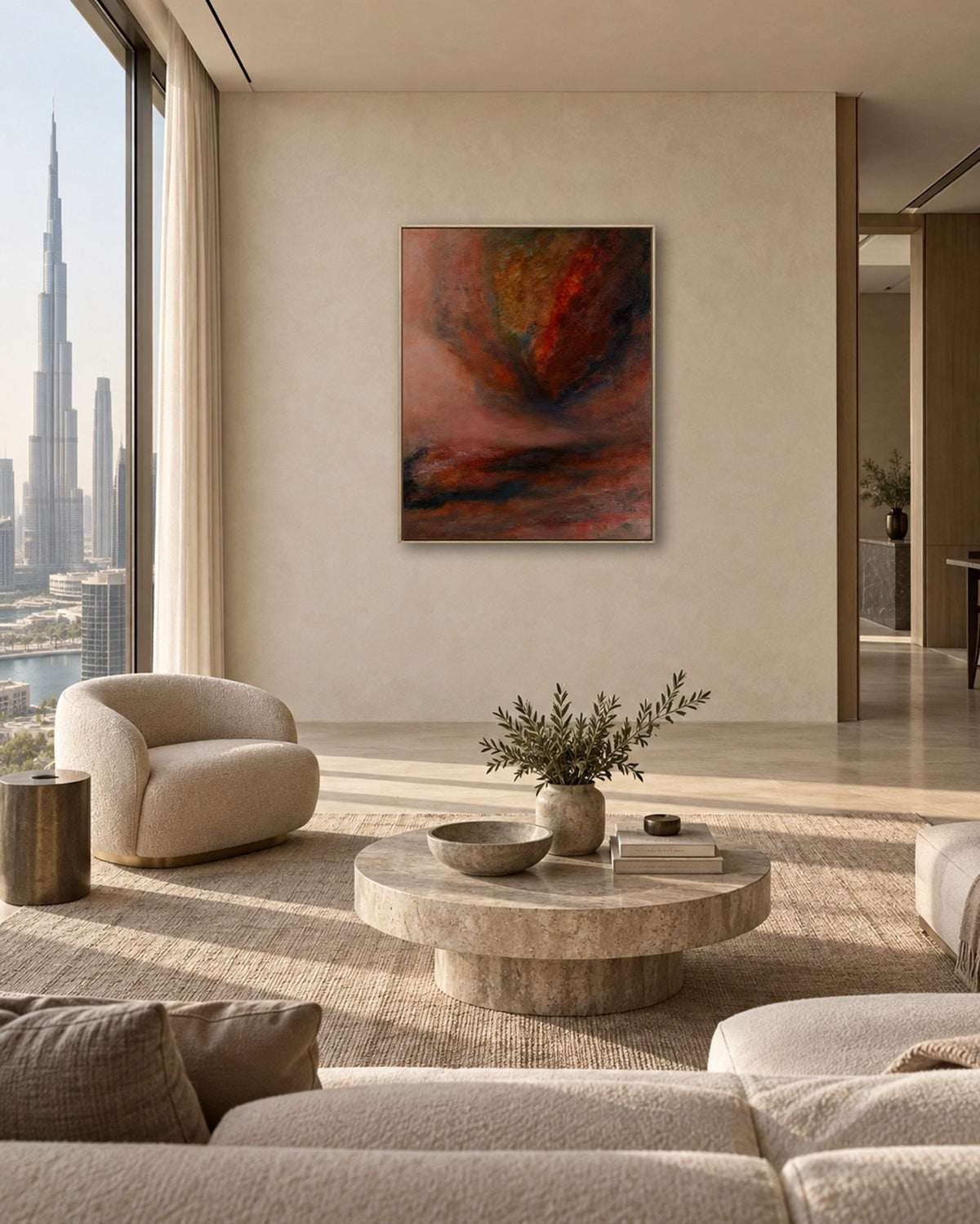 Afterglow by Ayoub Mohebbi, original abstract mixed media painting, living room