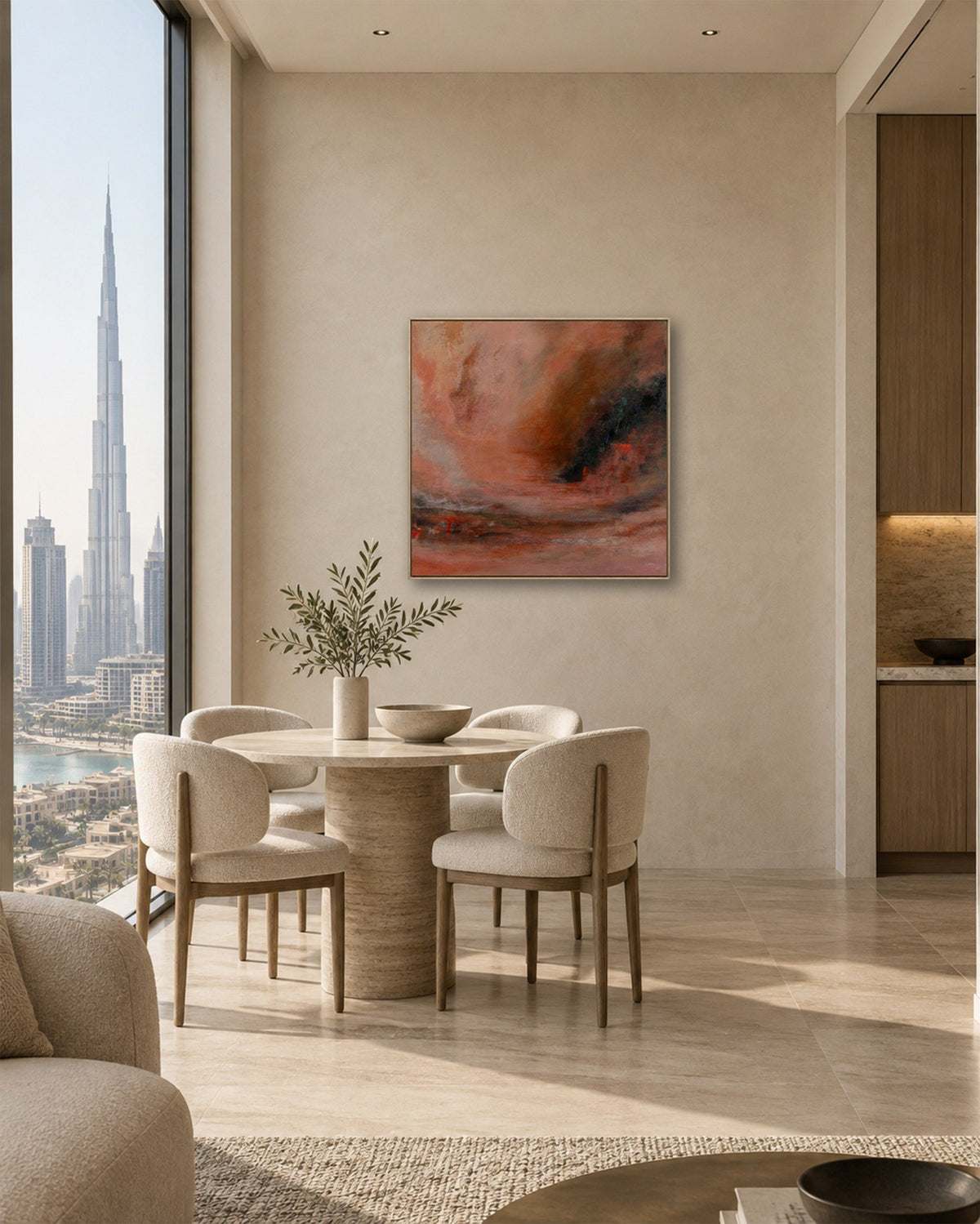 Morning Haze by Ayoub Mohebbi, original abstract painting, dining room