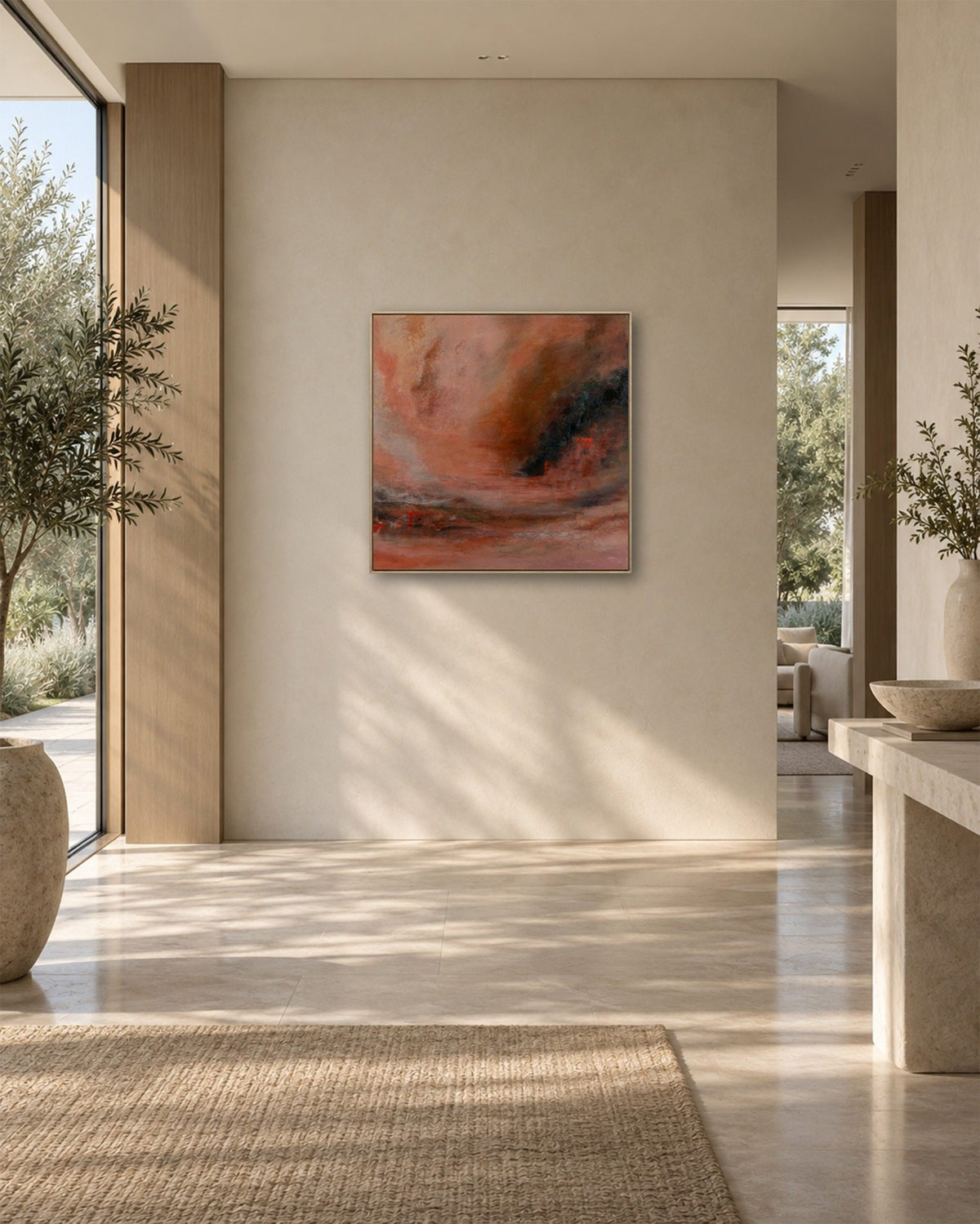 Morning Haze by Ayoub Mohebbi, original abstract painting, hallway